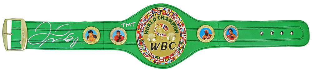 Floyd Mayweather Jr. Autographed Green World Champion Full Size Boxing Belt with TMT-Powers Sports Memorabilia