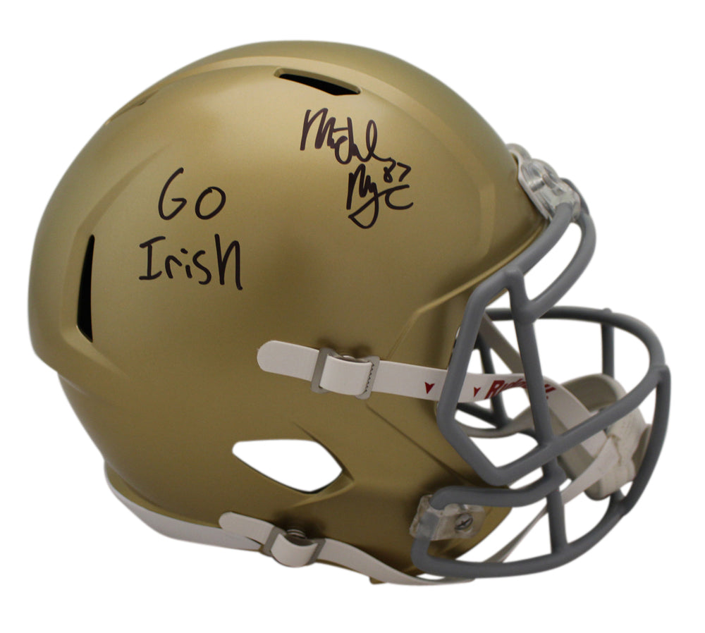 Michael Mayer Note Dame Fighting Irish F/S Classic Signed Helmet BAS-Powers Sports Memorabilia
