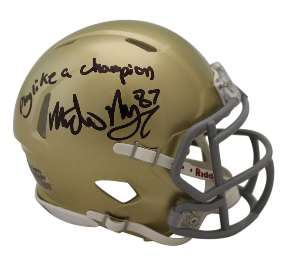 Michael Mayer Signed Notre Dame Fighting Irish Speed Mini Helmet – Beckett Authenticated-Powers Sports Memorabilia