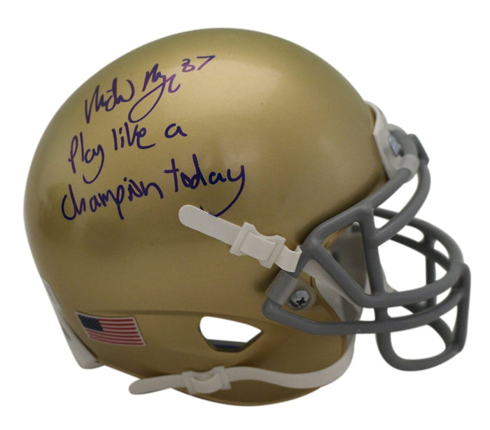 Michael Mayer Signed Notre Dame Fighting Irish Schutt Mini Helmet – Beckett Authenticated-Powers Sports Memorabilia