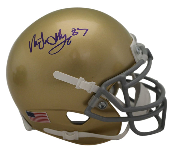 Michael Mayer Signed Notre Dame Fighting Irish Schutt Mini Helmet – Red – Beckett Authenticated-Powers Sports Memorabilia