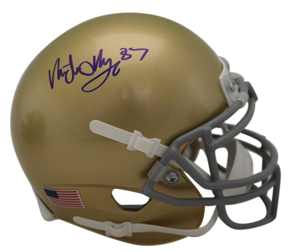Michael Mayer Signed Notre Dame Fighting Irish Schutt Mini Helmet – Red – Beckett Authenticated-Powers Sports Memorabilia