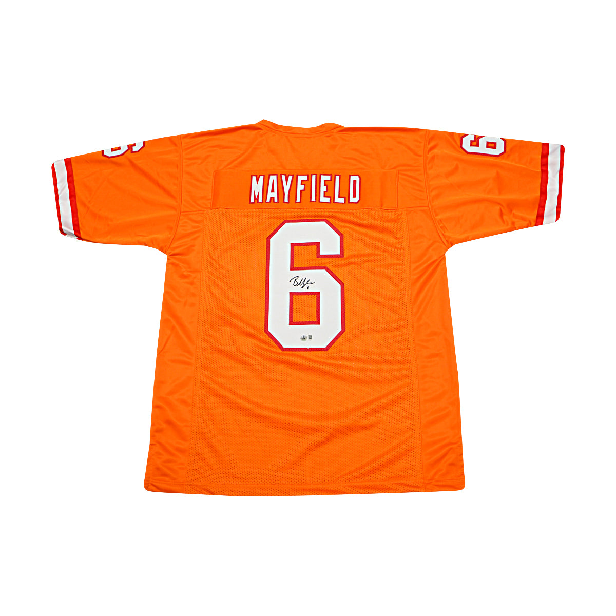 Baker Mayfield Tampa Bay Buccanneers Signed Orange Custom Jersey Beckett Holo-Powers Sports Memorabilia