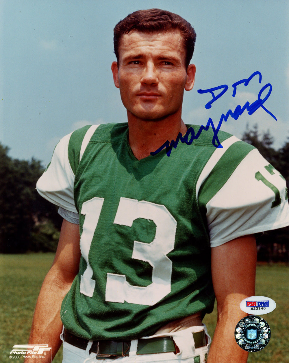 Don Maynard New York Jets Signed 8x10 Photo - PSA PSA-Powers Sports Memorabilia