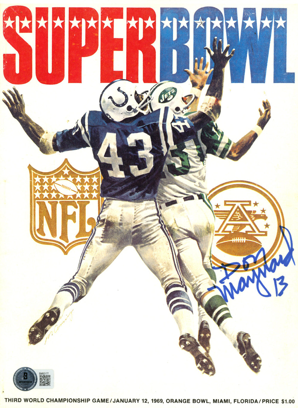Don Maynard New York Jets Signed 8x10 Photo - Beckett Beckett-Powers Sports Memorabilia