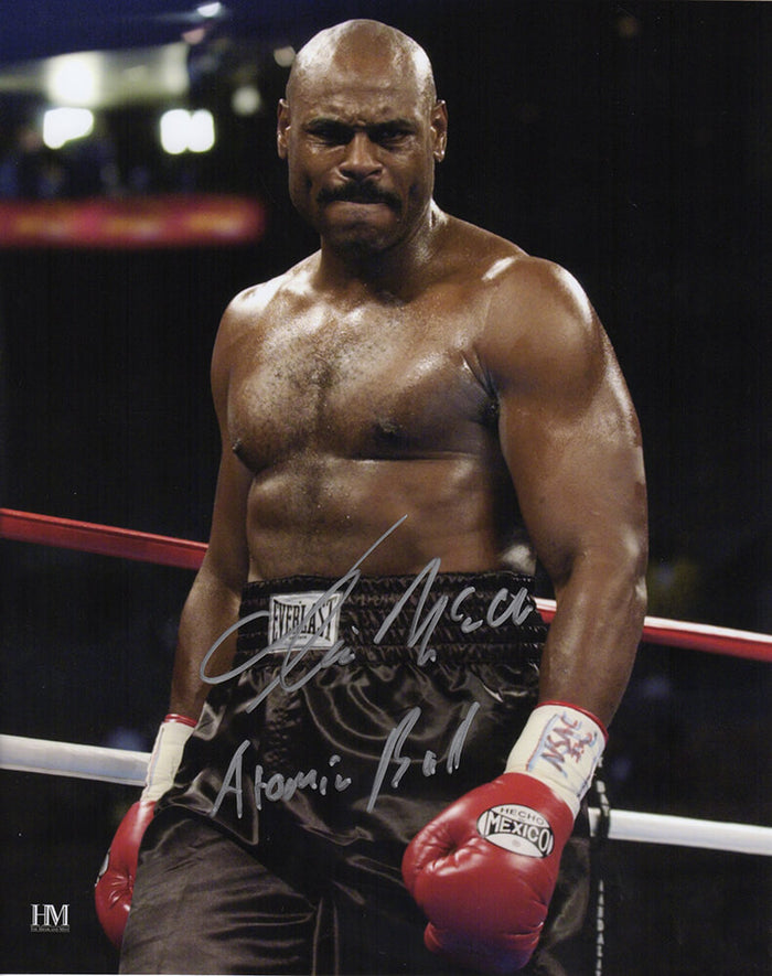 Oliver McCall Autographed Boxing In Ring 8x10 Photo with Atomic Bull-Powers Sports Memorabilia