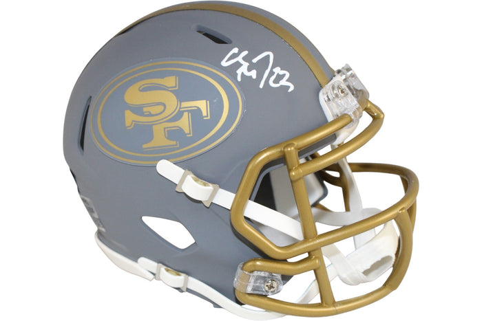 Christian McCaffrey Signed San Francisco 49ers Mini Helmet Slate Fanatics-Powers Sports Memorabilia