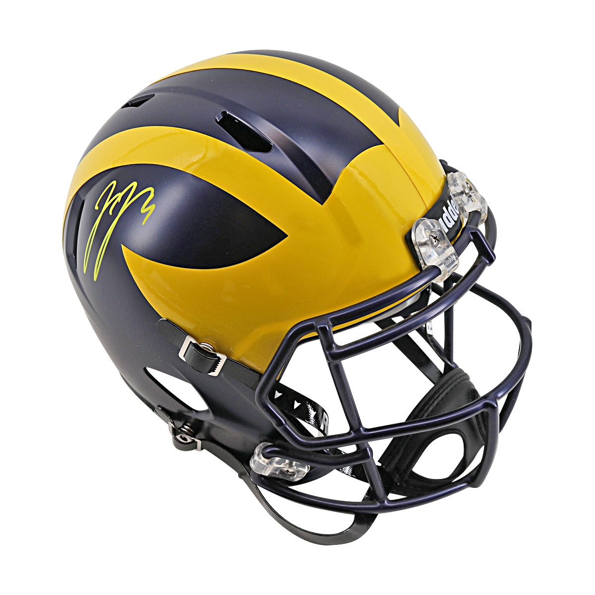 JJ McCarthy University of Michigan Signed Riddell Full Size Replica Speed Helmet (Beckett Auth)-Powers Sports Memorabilia