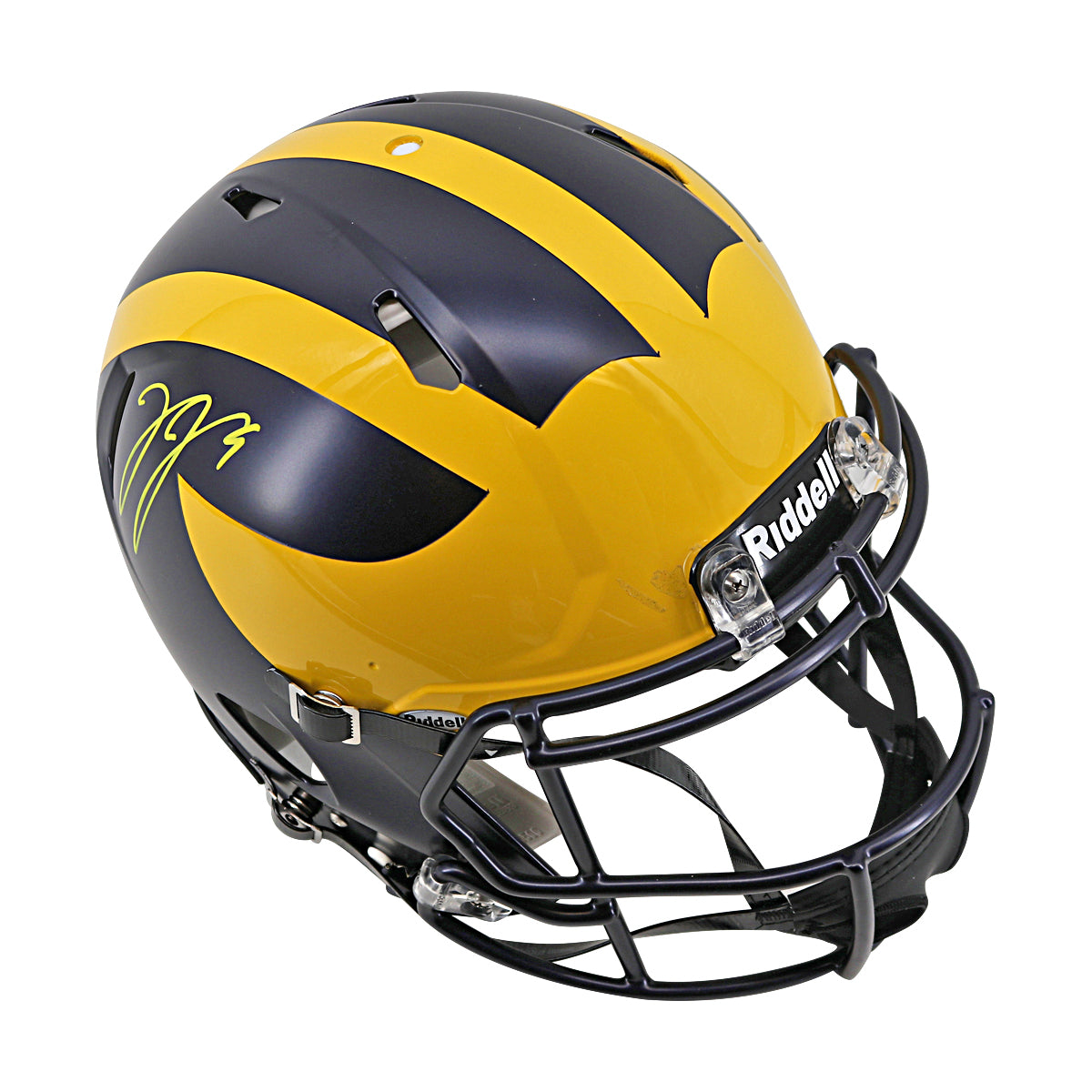 JJ McCarthy University of Michigan Signed Riddell Full Size Authentic Speed Helmet (Beckett Auth)-Powers Sports Memorabilia