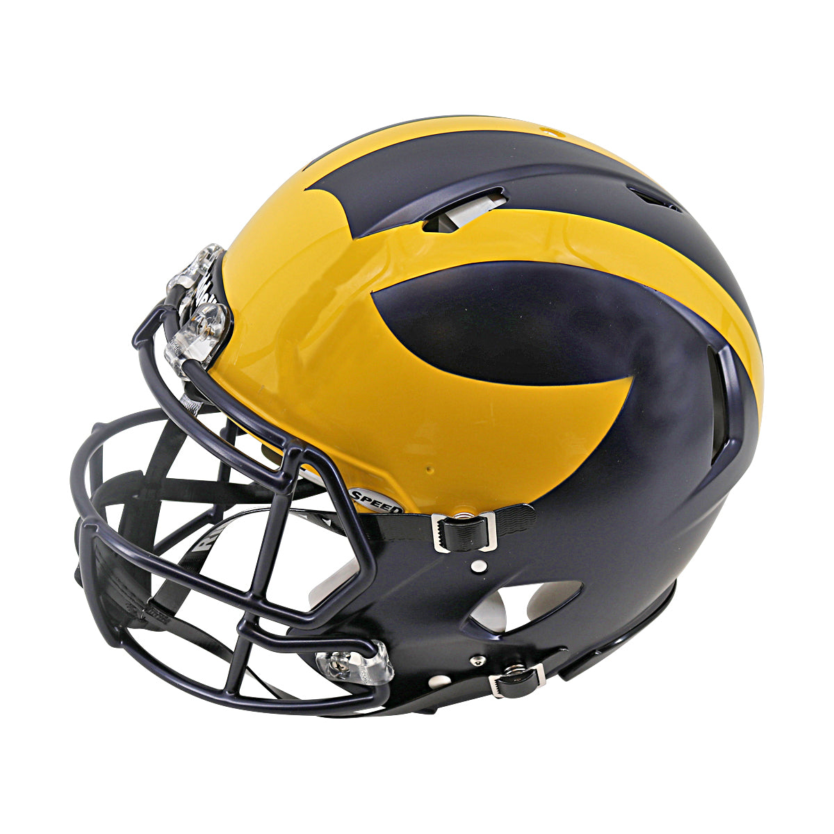 JJ McCarthy University of Michigan Signed Riddell Full Size Authentic Speed Helmet (Beckett Auth)-Powers Sports Memorabilia
