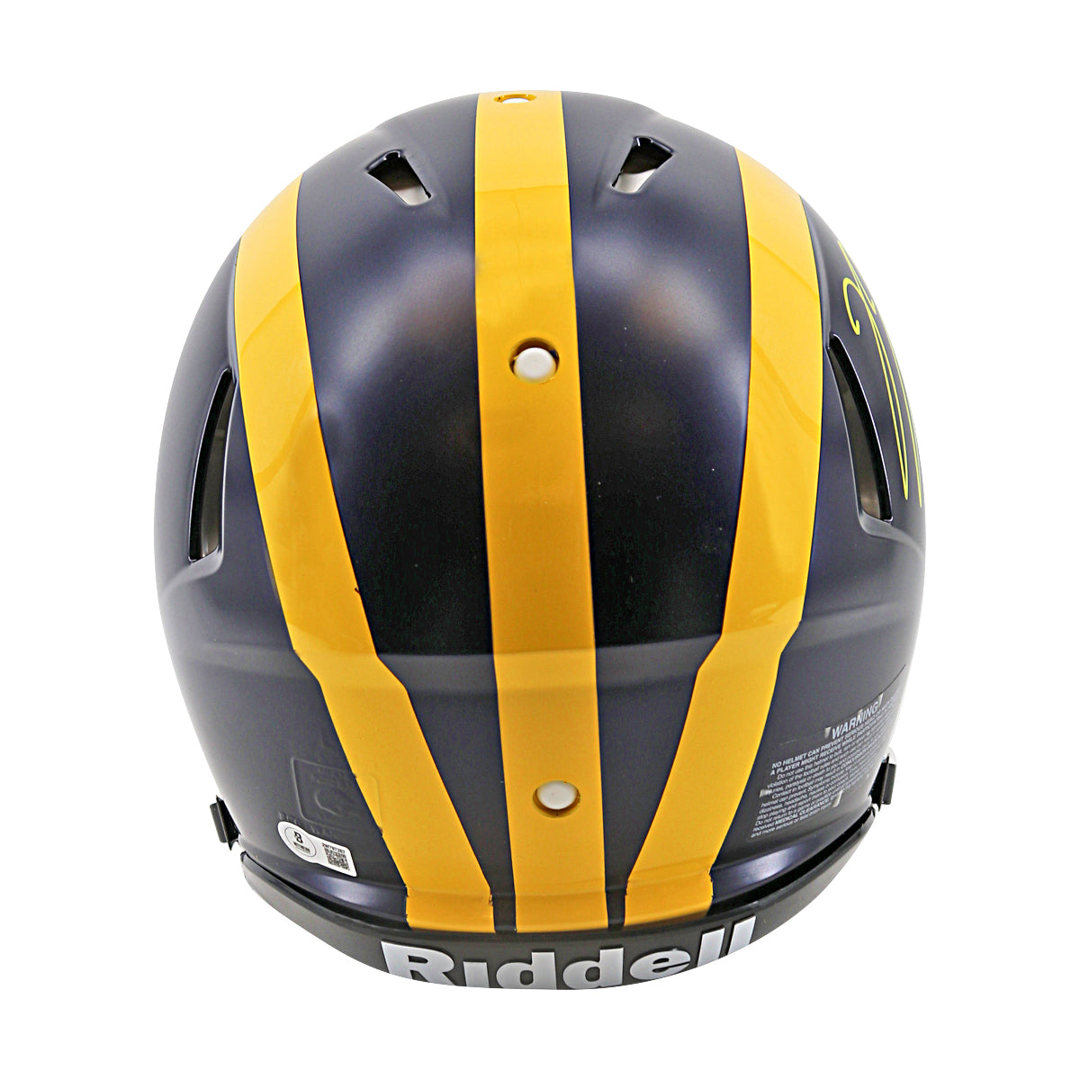 JJ McCarthy University of Michigan Signed Riddell Full Size Authentic Speed Helmet (Beckett Auth)-Powers Sports Memorabilia