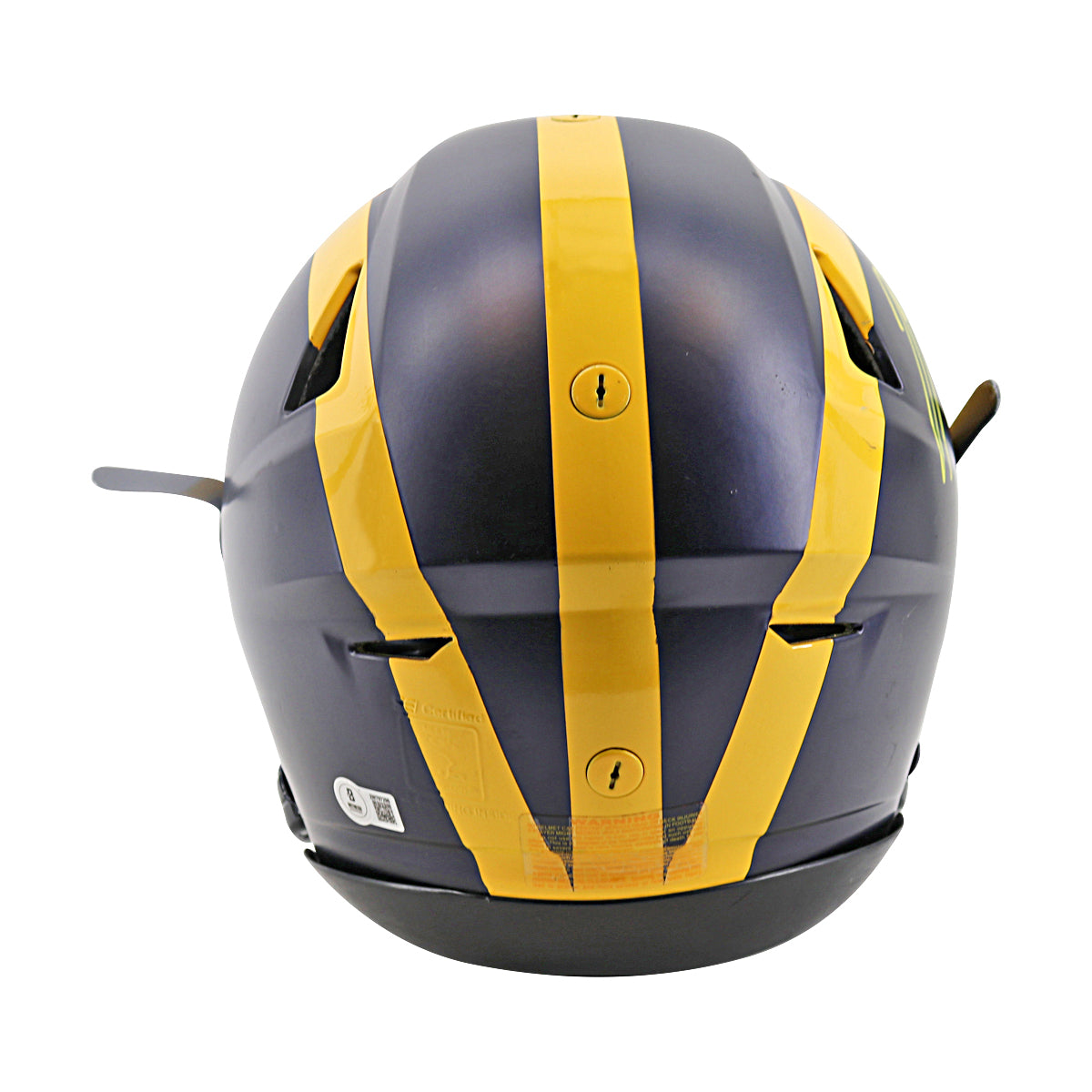 JJ McCarthy University of Michigan Signed Riddell Team Issued F/S Speedflex Authentic Helmet (Beckett Auth)-Powers Sports Memorabilia