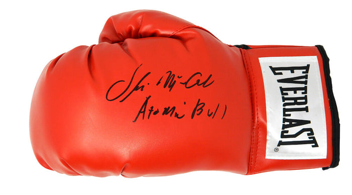 Oliver McCall Autographed Everlast Red Boxing Glove with Atomic Bull-Powers Sports Memorabilia