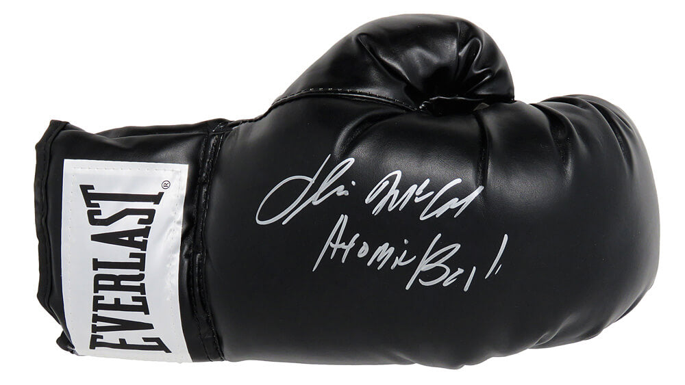 Oliver McCall Autographed Everlast Black Boxing Glove with Atomic Bull-Powers Sports Memorabilia