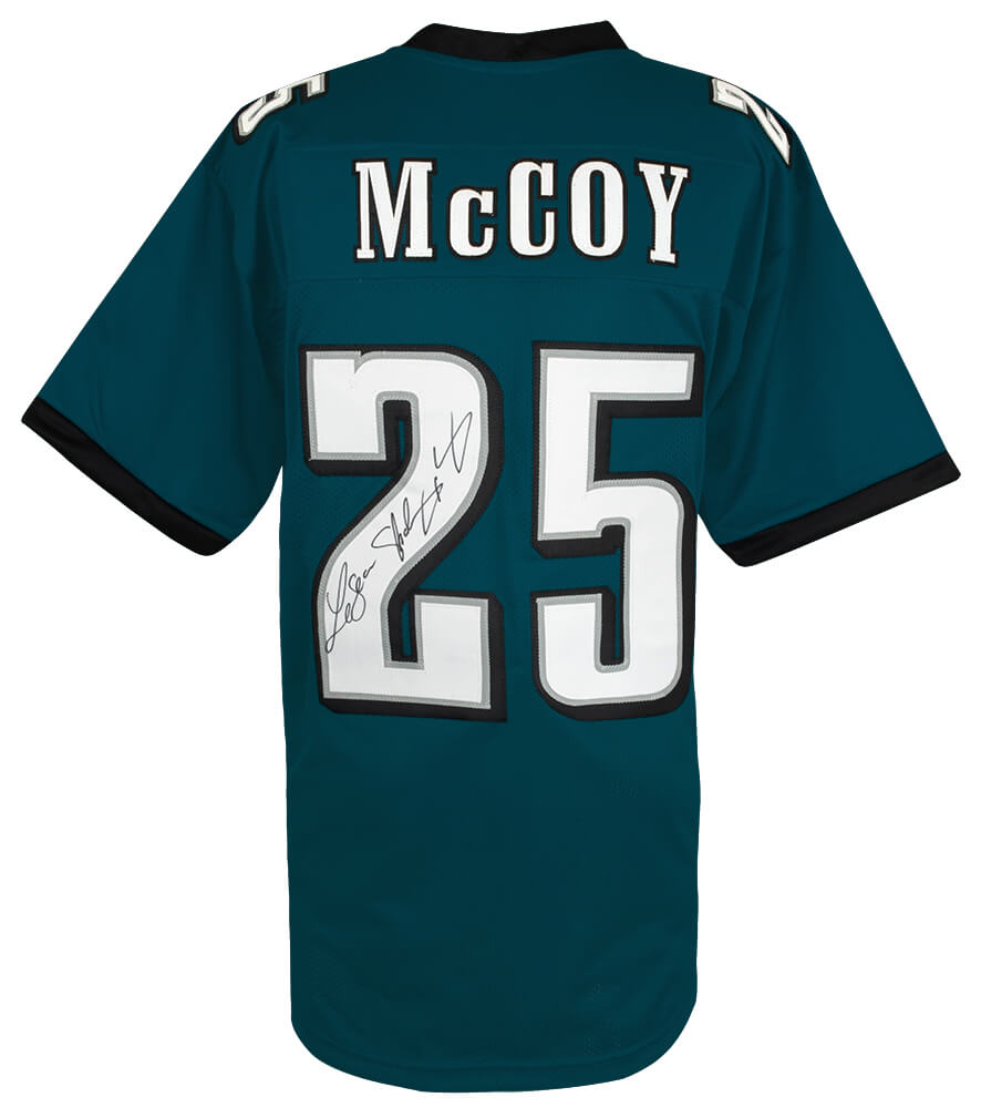 LeSean McCoy Autographed Green Custom Football Jersey with Shady-Powers Sports Memorabilia