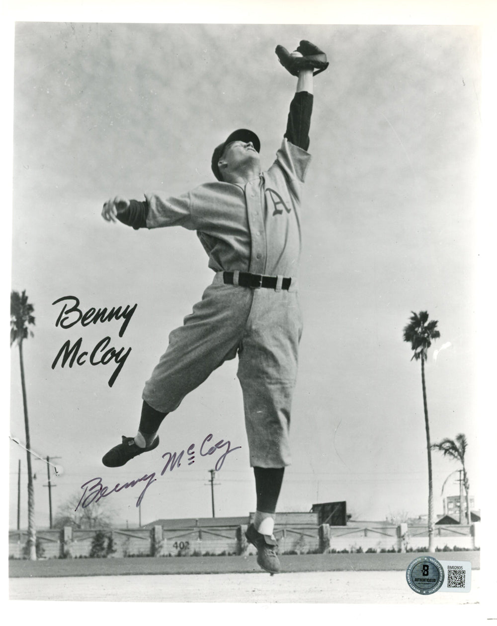 Benny McCoy Oakland Athletics Signed 8x10 Photo - Beckett Beckett-Powers Sports Memorabilia