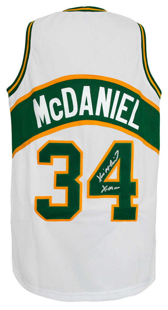 Xavier McDaniel Autographed White Throwback Custom Basketball Jersey X-Man