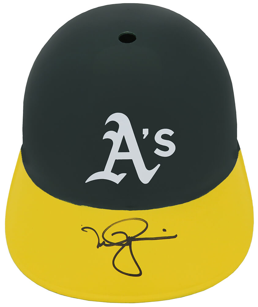 Mark McGwire Autographed Oakland Athletics (A's) Replica Souvenir Batting Helmet-Powers Sports Memorabilia