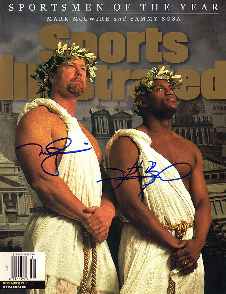 Mark McGwire & Sammy Sosa Autographed Sports Illustrated 12/21/98-Powers Sports Memorabilia