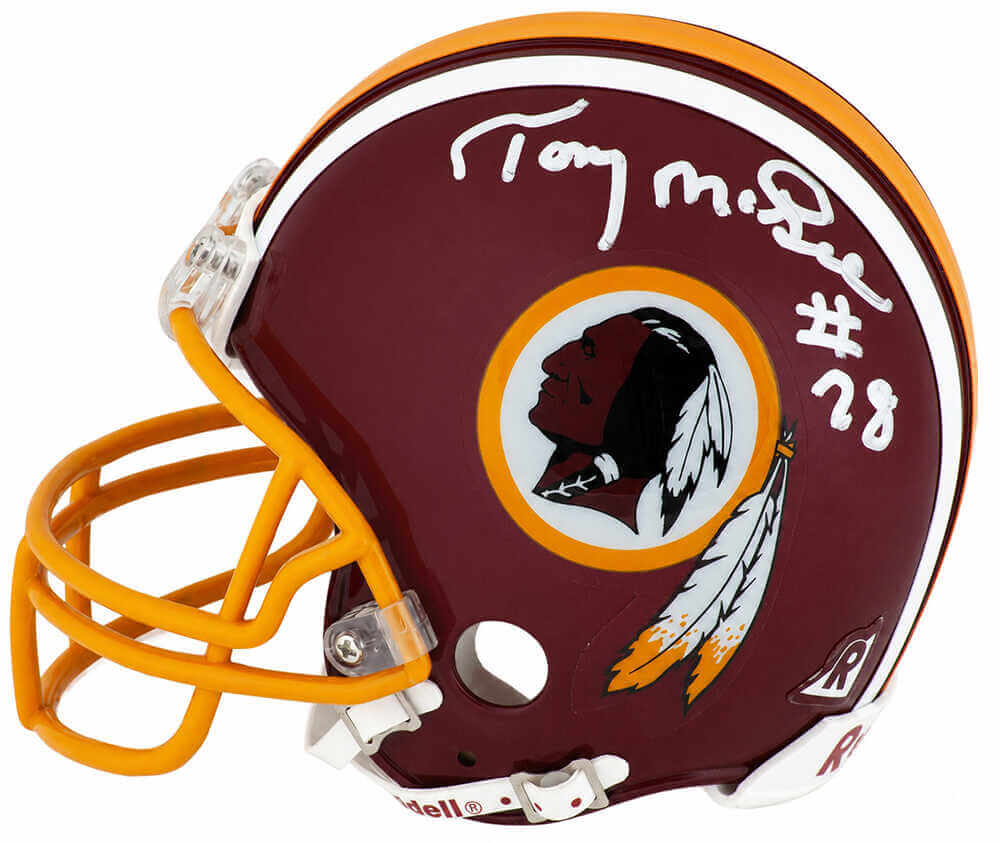 Tony McGee Autographed Washington Throwback Riddell (VSR4) Mini Helmet-Powers Sports Memorabilia