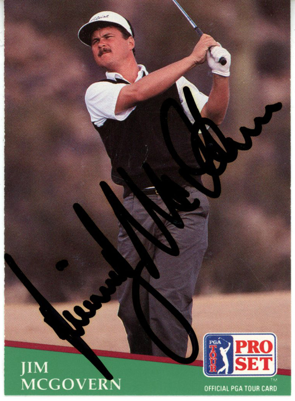 Jim McGovern Pga Signed Card - 1991 Pro Set #155 Beckett Beckett-Powers Sports Memorabilia