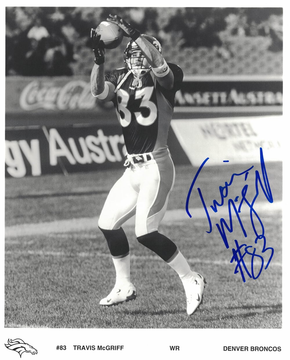 Travis McGriff Denver Broncos Signed 8x10 Photo-Powers Sports Memorabilia