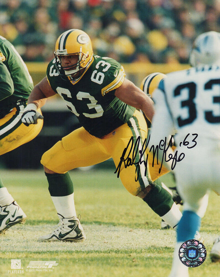 Raleigh McKenzie Autographed Green Bay Packers Green Jersey Action 8x10 Photo-Powers Sports Memorabilia