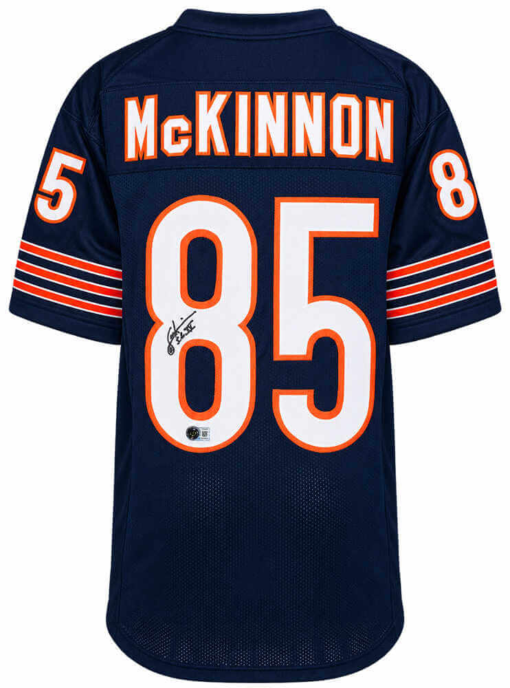 Dennis McKinnon Autographed Navy Custom Football Jersey w/ SB XX Beckett-Powers Sports Memorabilia