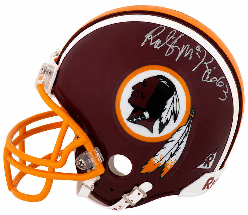 Raleigh McKenzie Autographed Washington Throwback Riddell (VSR4) Mini Helmet - (In Silver)-Powers Sports Memorabilia