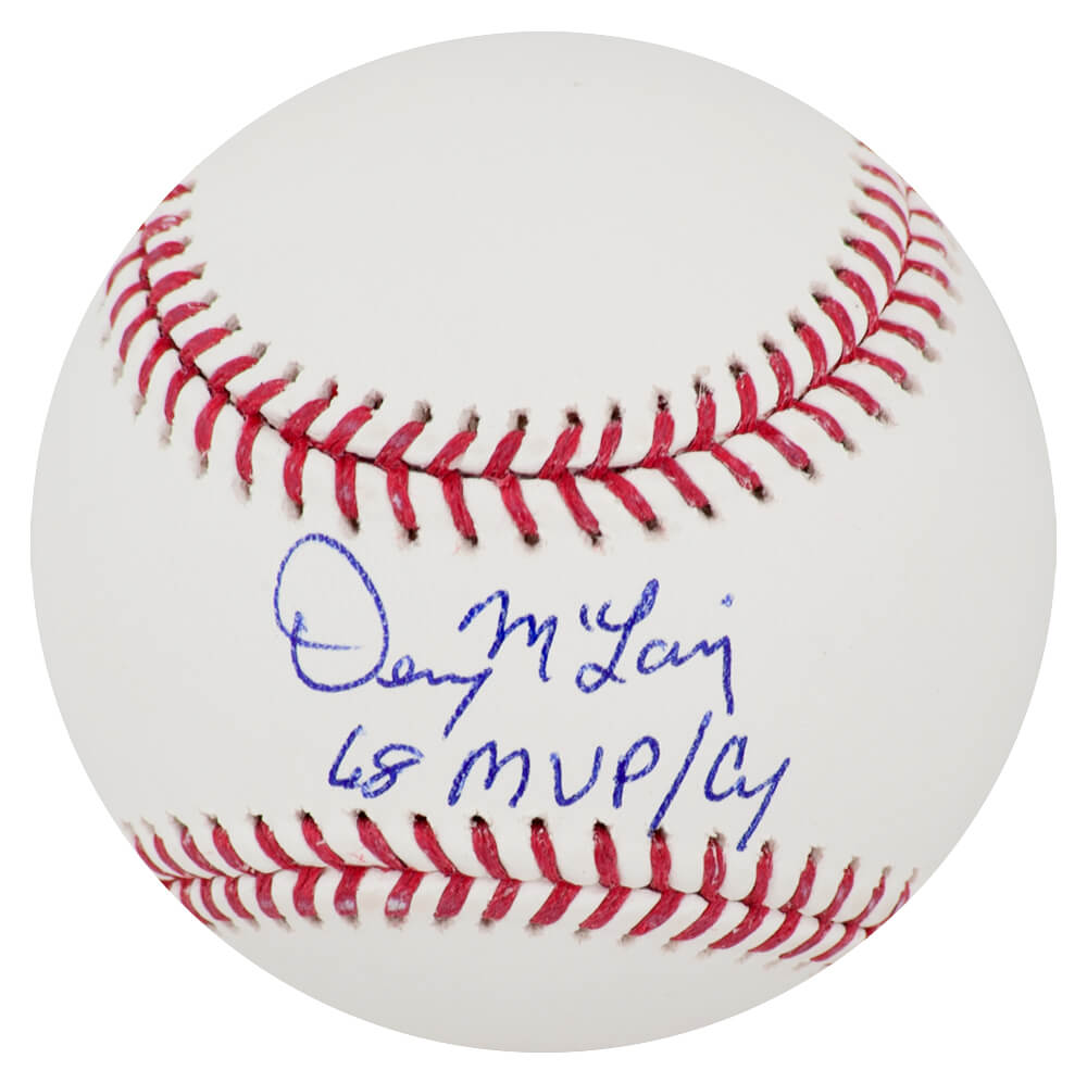 Denny McLain Autographed Rawlings Official MLB Baseball with 68 MVP, CY-Powers Sports Memorabilia