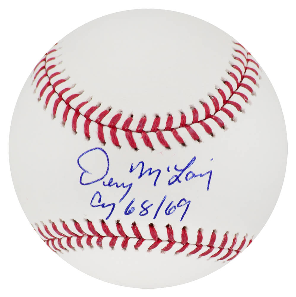 Denny McLain Autographed Rawlings Official MLB Baseball with CY 68, 69-Powers Sports Memorabilia