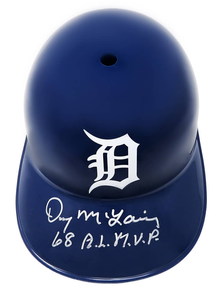 Denny McLain Autographed Detroit Tigers Replica Batting Helmet with 68 AL MVP-Powers Sports Memorabilia