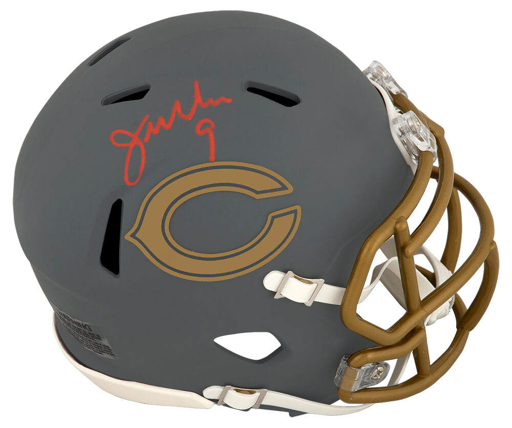 Jim McMahon Chicago Bears Autographed SLATE Riddell Speed Mini Helmet-Powers Sports Memorabilia