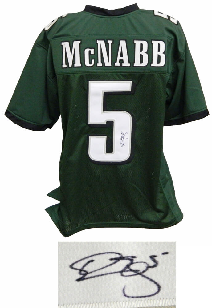 Donovan McNabb Autographed Green Custom Football Jersey-Powers Sports Memorabilia