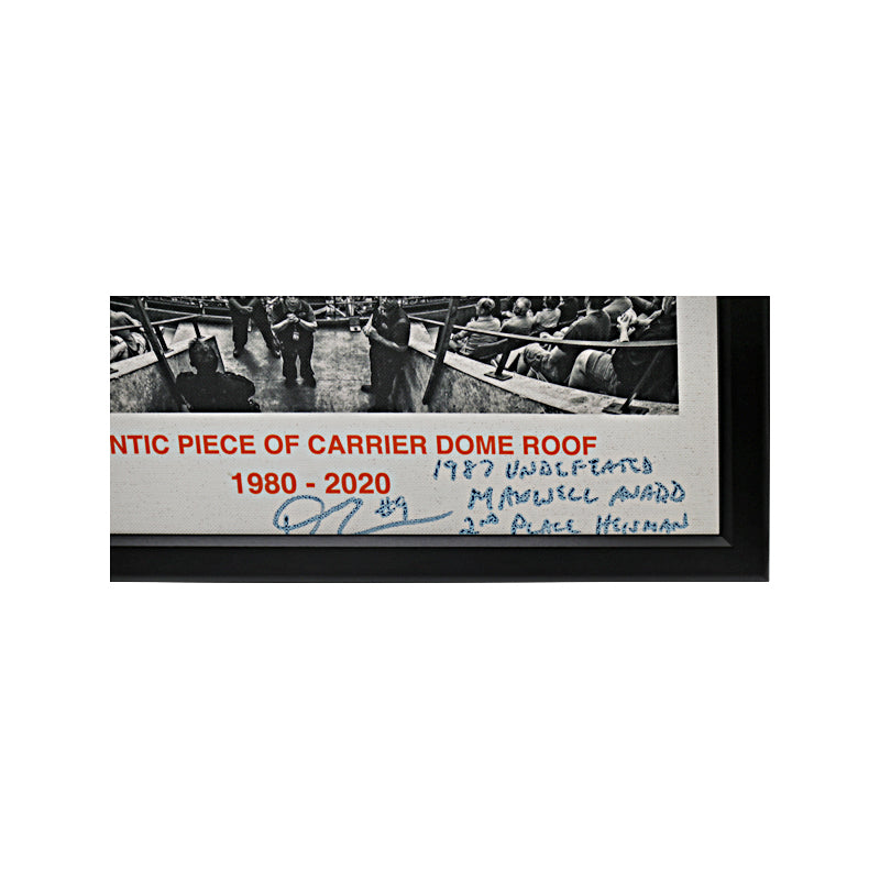 Don McPherson Syracuse University Signed and Multi-Inscribed 20"x24" Carrier Dome Roof with Football Game Embellishment-Powers Sports Memorabilia
