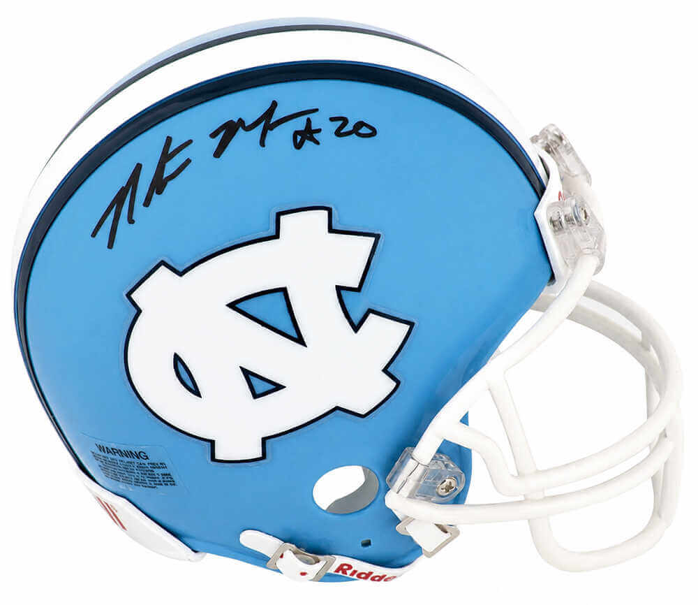 Natrone Means Autographed UNC Tar Heels Riddell (VSR4) Mini Helmet-Powers Sports Memorabilia