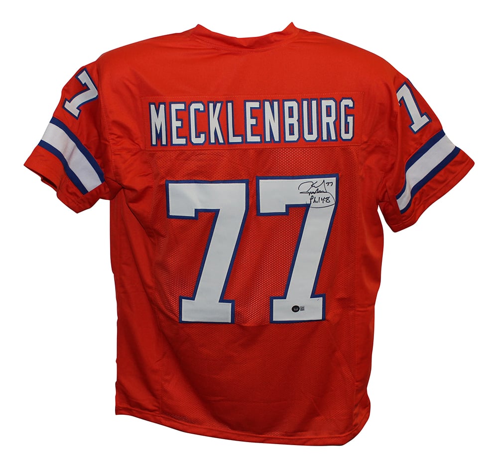 Karl Mecklenburg Signed Pro Style Orange XL Jersey – Beckett Authenticated-Powers Sports Memorabilia