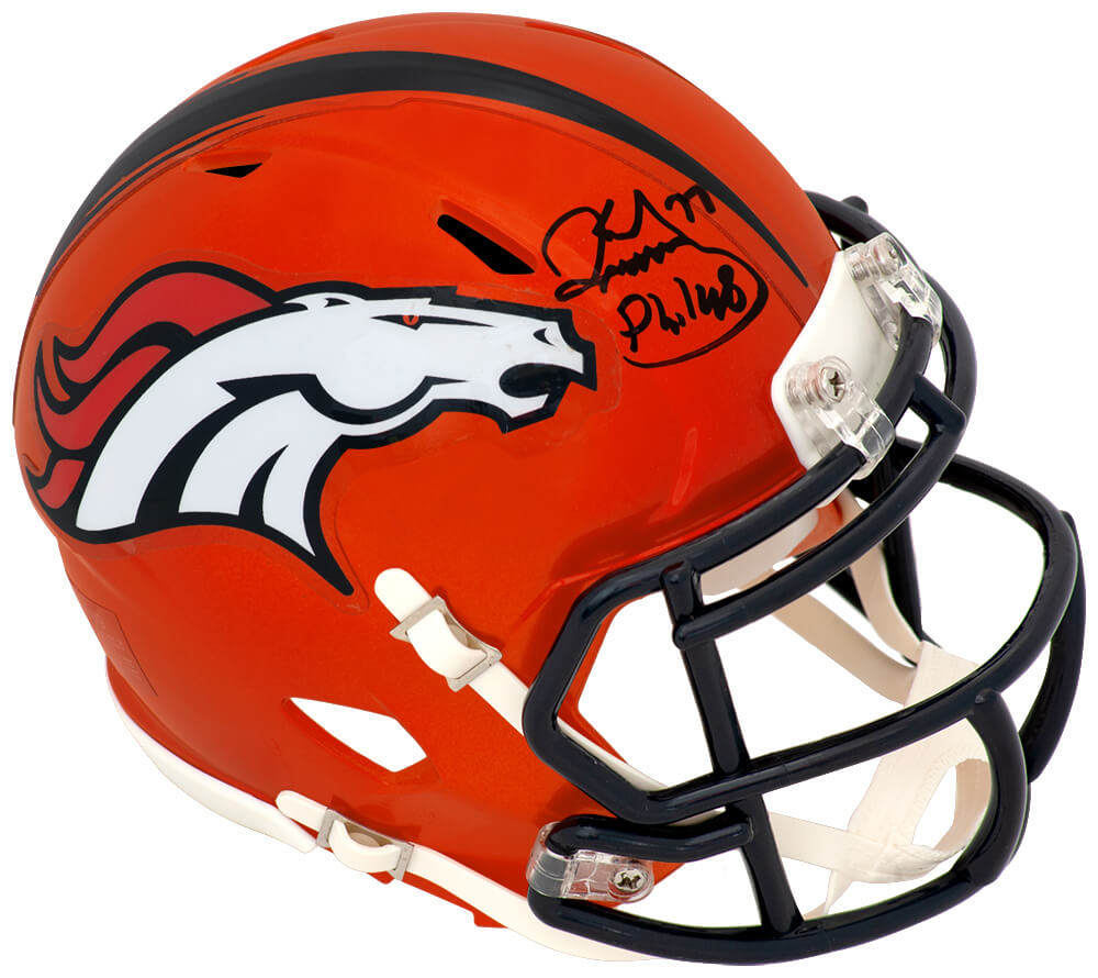 Karl Mecklenburg Autographed Denver Broncos FLASH Riddell Speed Mini Helmet-Powers Sports Memorabilia