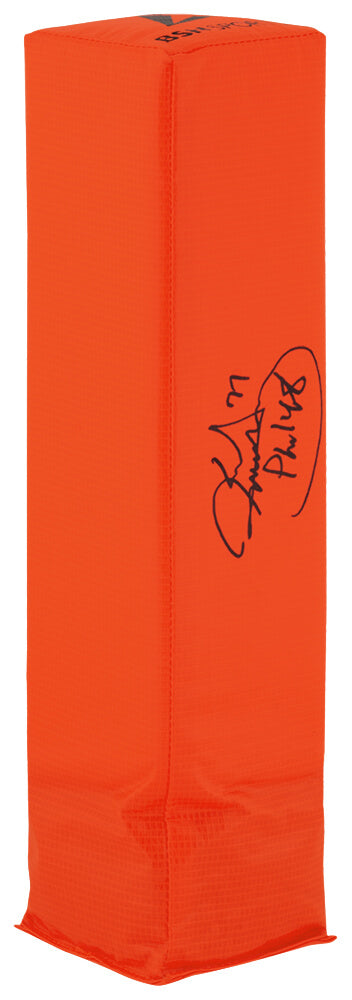 Karl Mecklenburg Autographed BSN Orange Football Endzone Pylon-Powers Sports Memorabilia