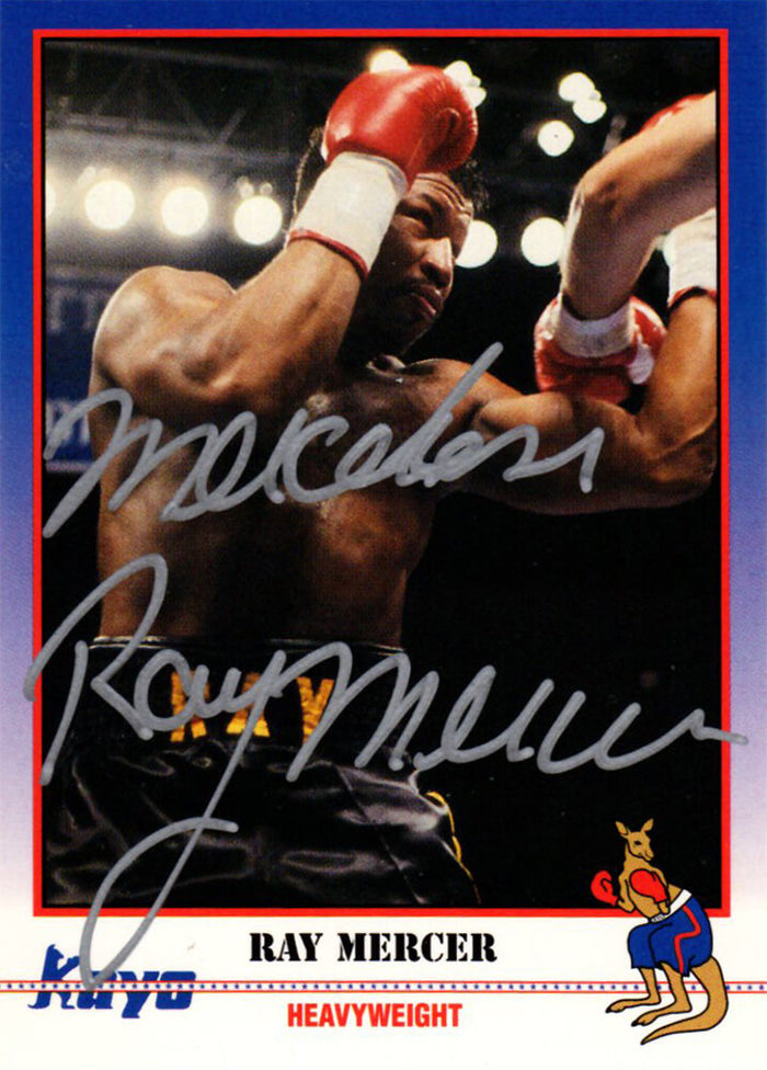 Ray Mercer Autographed 1991 Kayo Boxing Trading Card #117 with Merciless-Powers Sports Memorabilia