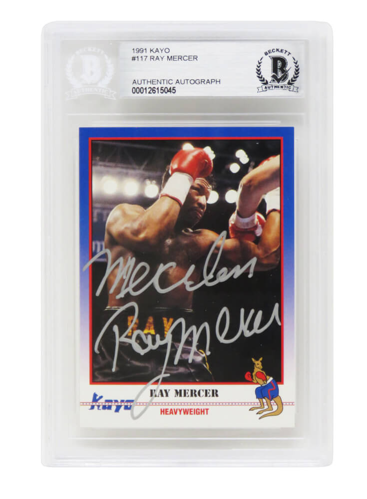 Ray Mercer Autographed 1991 Kayo Boxing Trading Card #117 Beckett-Powers Sports Memorabilia