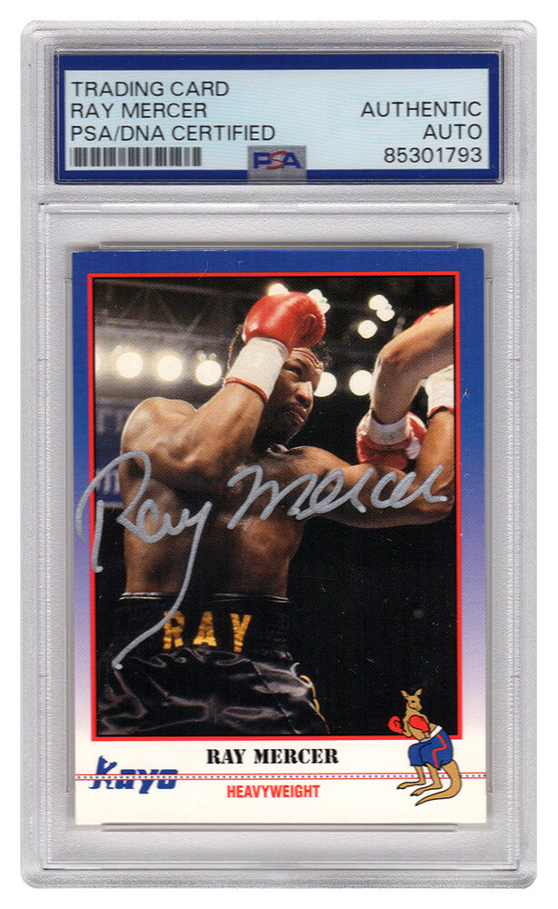 Ray Mercer Autographed 1991 Kayo Boxing Trading Card #117 - (PSA Encapsulated)-Powers Sports Memorabilia