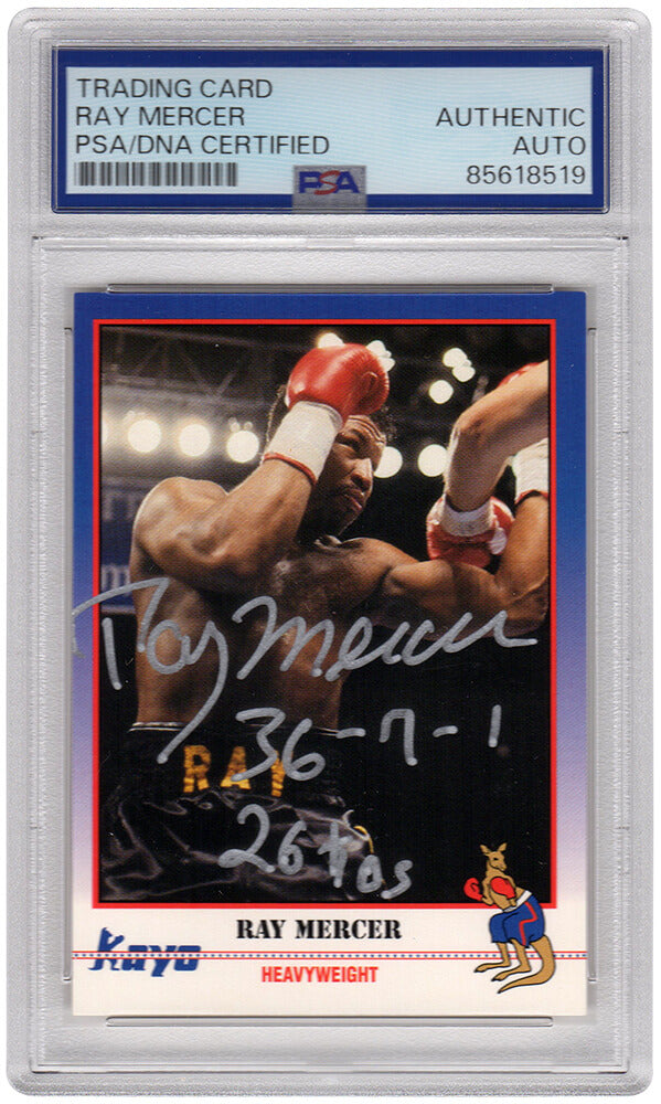 Ray Mercer Autographed 1991 Kayo Boxing Trading Card #117 PSA-Powers Sports Memorabilia