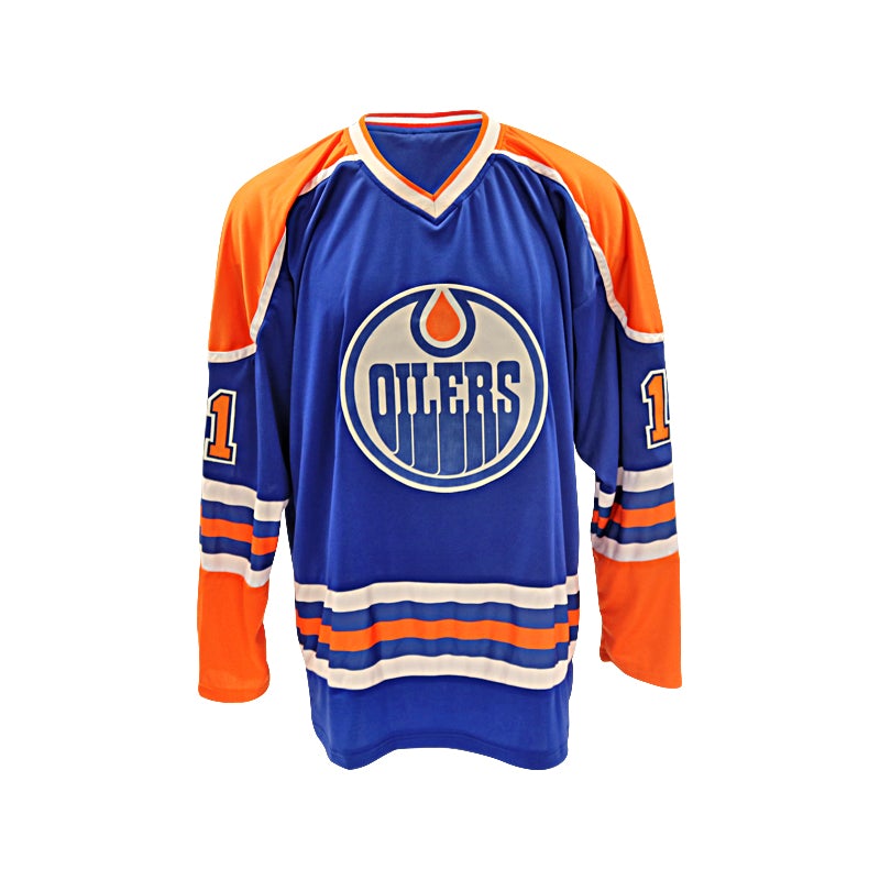 Mark Messier Edmonton Oilers Signed & Inscribed HOF 07 Blue Replica Jersey (Black Ink)-Powers Sports Memorabilia