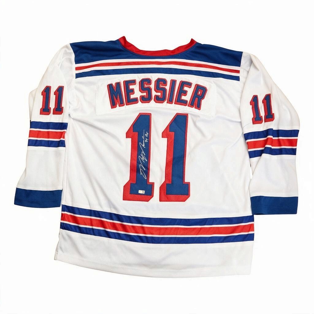 Mark Messier New York Rangers Signed Inscribed 94 Cup White Pro Style Jersey-Powers Sports Memorabilia