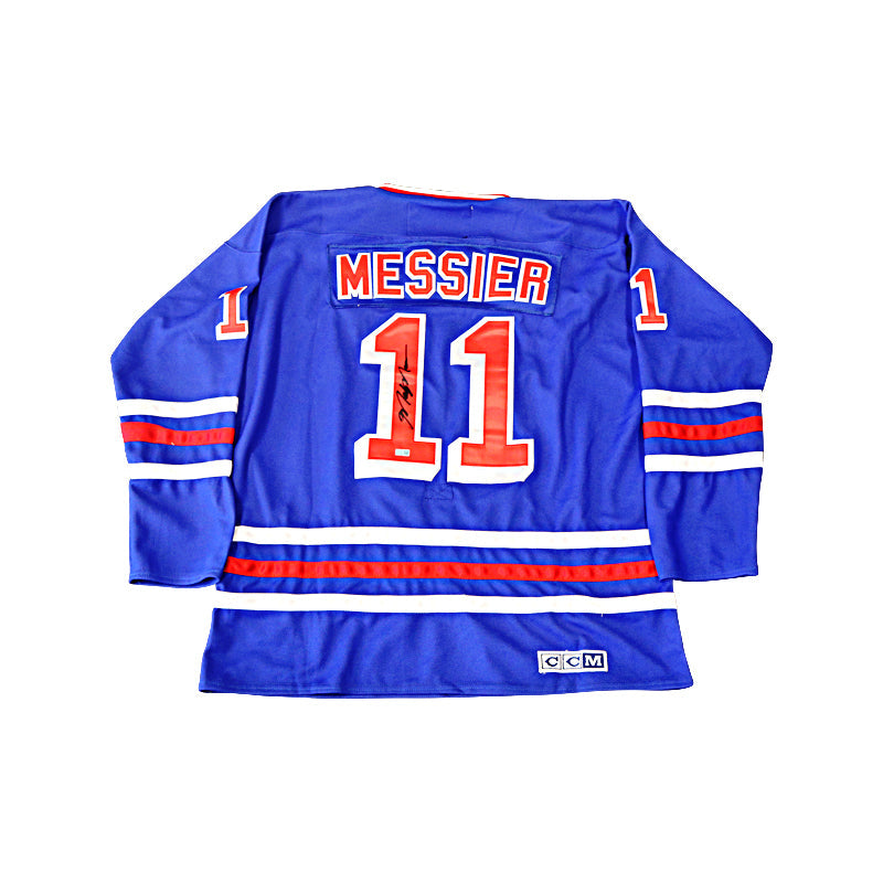 Mark Messier New York Rangers Signed Blue Custom Jersey-Powers Sports Memorabilia