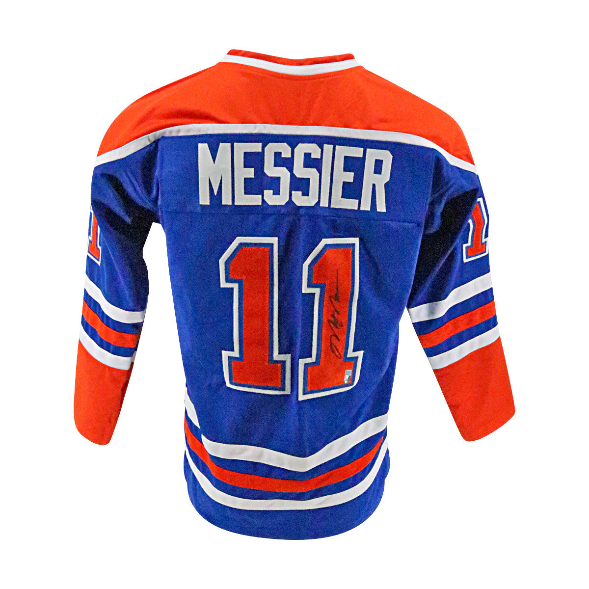 Mark Messier Edmonton Oilers Signed Pro Style Blue Jersey - Size Small-Powers Sports Memorabilia