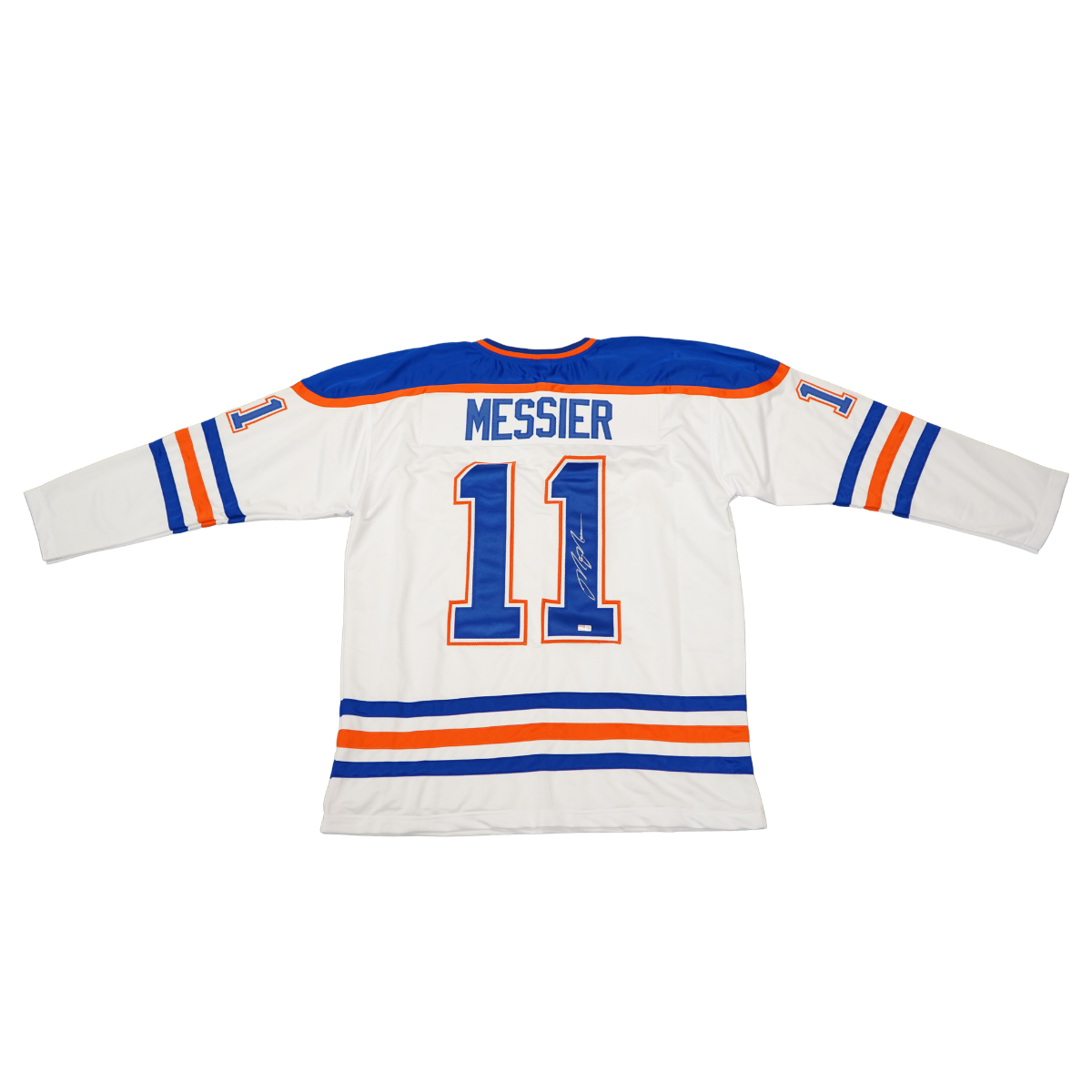 Mark Messier Edmonton Oilers Signed Pro Style White Jersey-Powers Sports Memorabilia