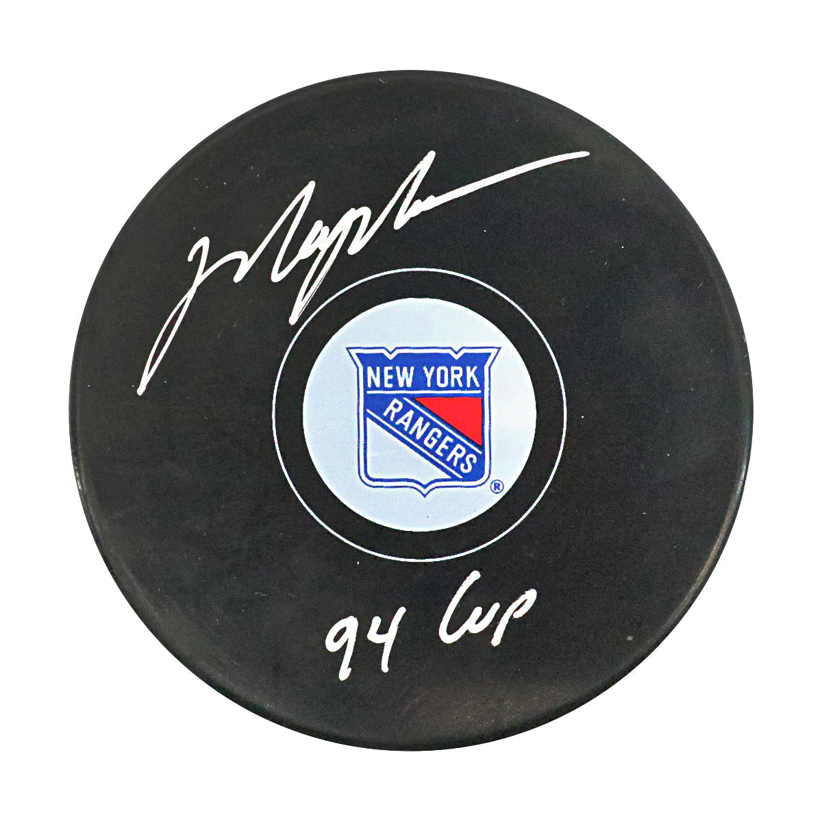 Mark Messier New York Rangers Signed Inscribed '94 Cup' Replica Rangers Puck