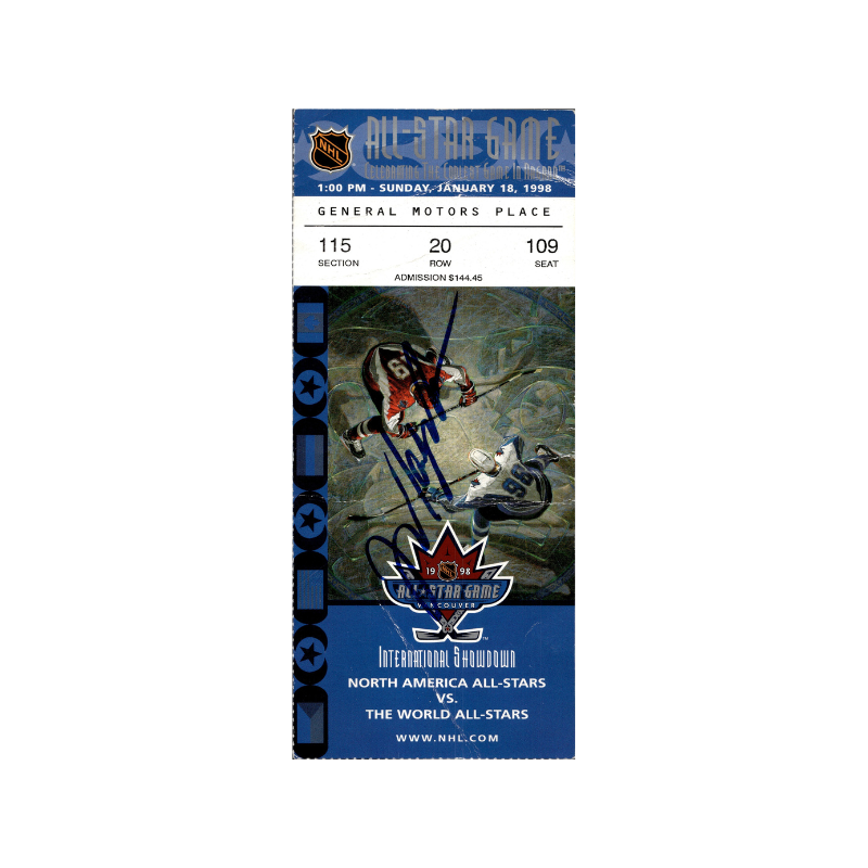 Mark Messier New York Rangers Signed 1998 NHL All-Star Game Ticket-Powers Sports Memorabilia